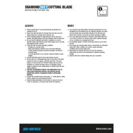 Diamond Blade Safety Instructions