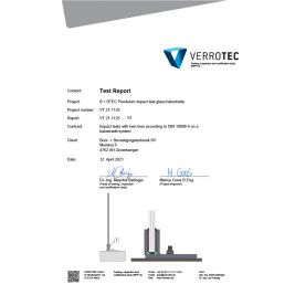 BIS-V Pendulum impact test glass balustrade